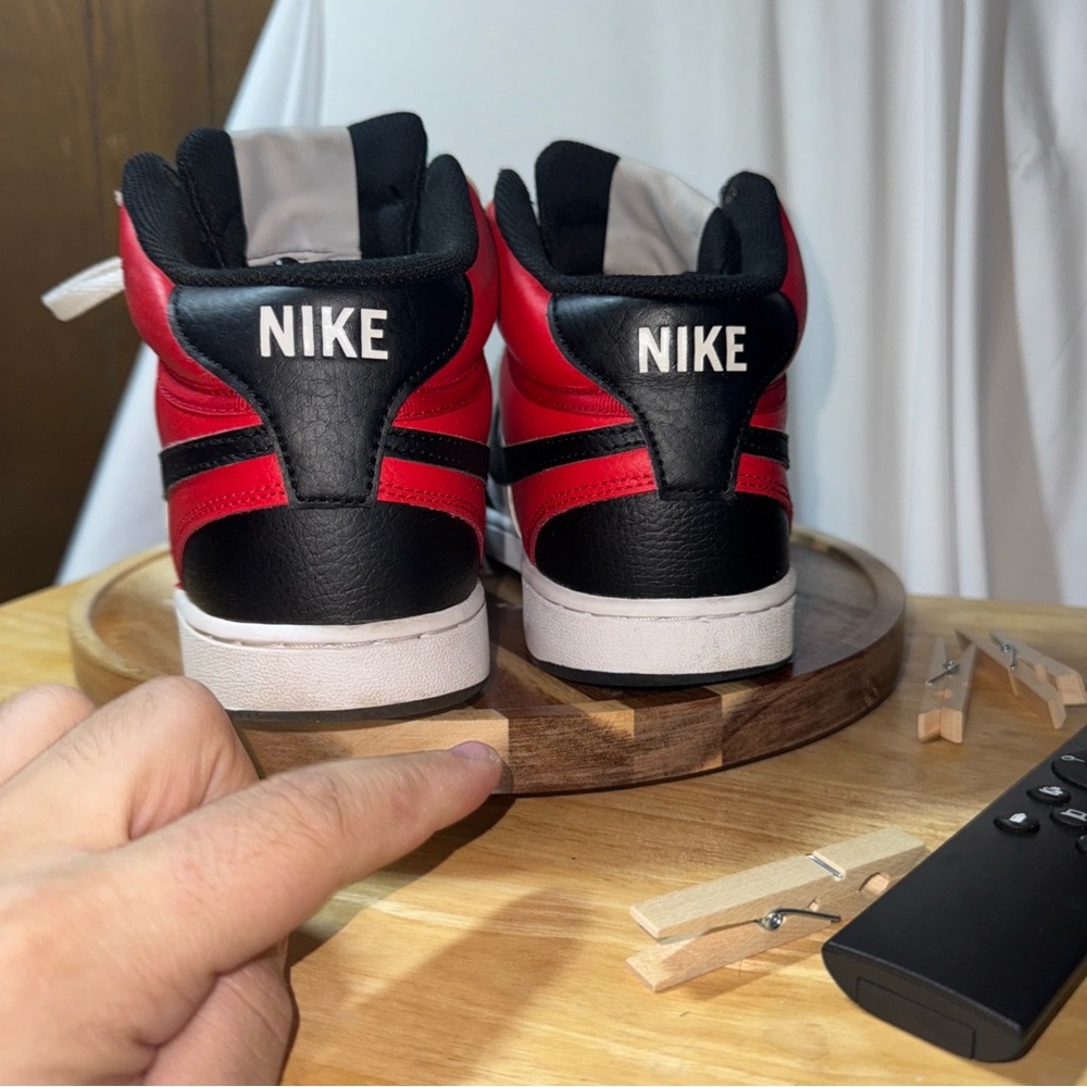 Mens  Size 8.5 Nike Court Vision Mid   Red/white/black  2022 DM1186-600 - Picture 2 of 7